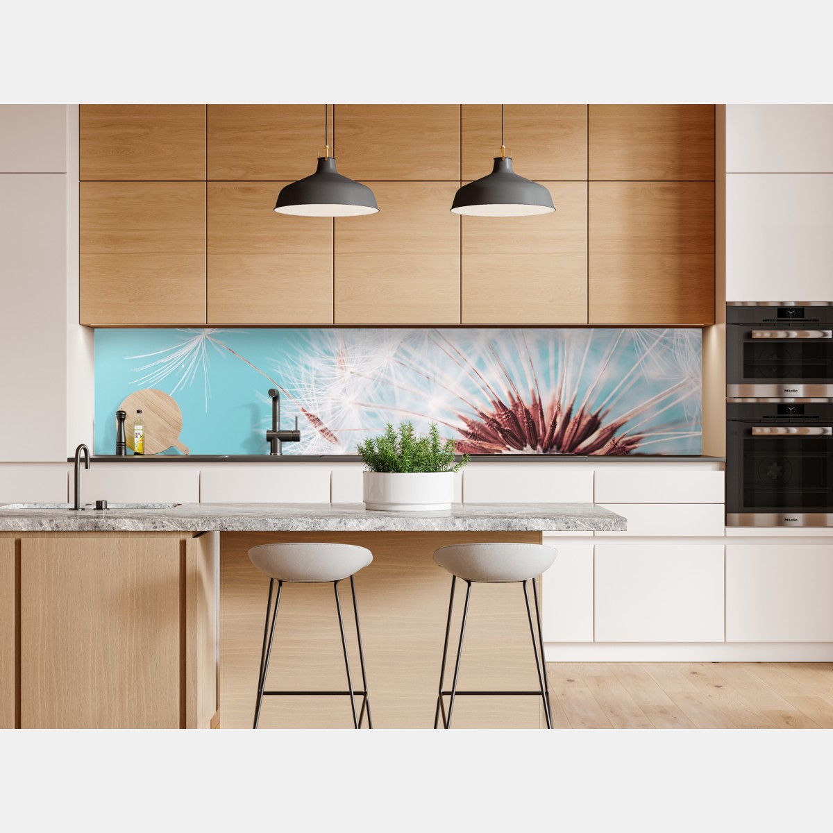 Naklejka repozycjonowalna delikatny dmuchawiec na turkusowym tle – Wallissimo® Naklejka repozycjonowalna delikatny dmuchawiec na turkusowym tle – Wallissimo®