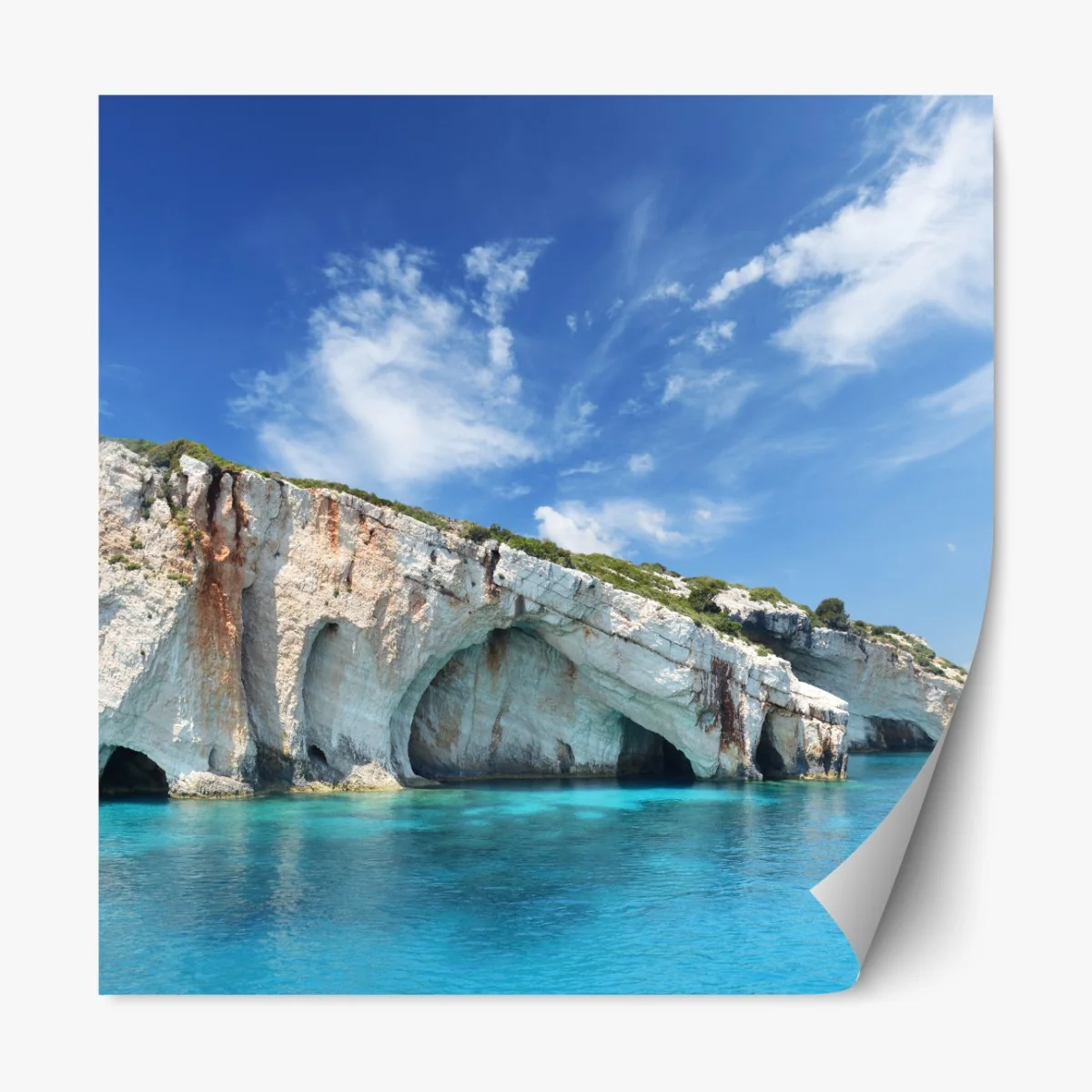 Naklejka repozycjonowalna niebieskie jaskinie na Zakynthos – Wallissimo® Naklejka repozycjonowalna niebieskie jaskinie na Zakynthos – Wallissimo®