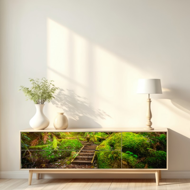 Naklejka repozycjonowalna ścieżka w lesie deszczowym na Półwyspie Tasmańskim – Wallissimo® Naklejka repozycjonowalna ścieżka w lesie deszczowym na Półwyspie Tasmańskim – Wallissimo®