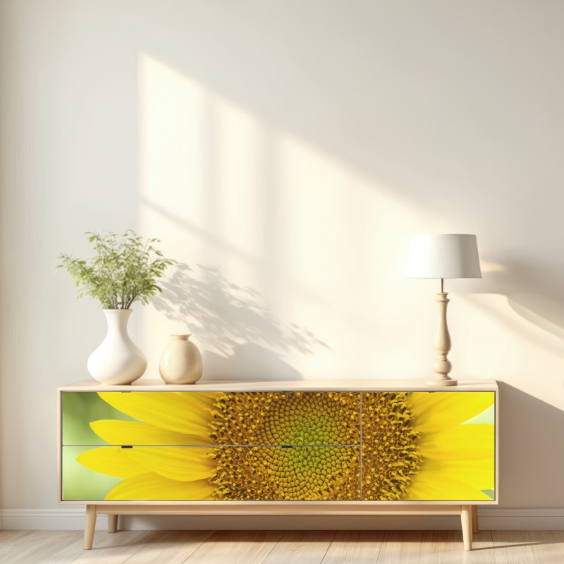 Naklejka repozycjonowalna zbliżenie słonecznika – Wallissimo® Naklejka repozycjonowalna zbliżenie słonecznika – Wallissimo®