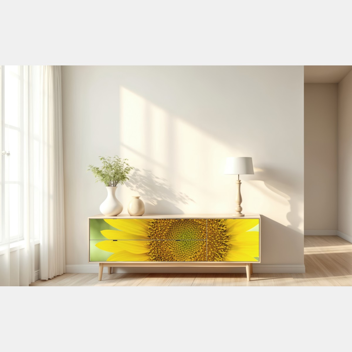 Naklejka repozycjonowalna zbliżenie słonecznika – Wallissimo® Naklejka repozycjonowalna zbliżenie słonecznika – Wallissimo®