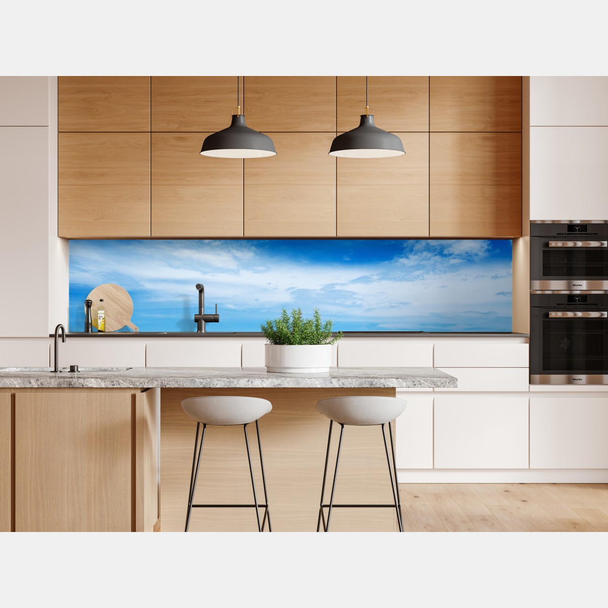 Naklejka repozycjonowalna zielona łąka pod błękitnym niebem – Wallissimo® Naklejka repozycjonowalna zielona łąka pod błękitnym niebem – Wallissimo®