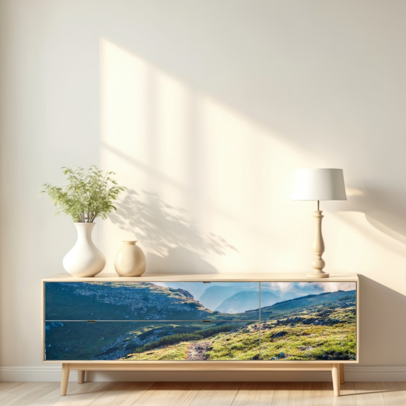 Naklejka repozycjonowalna mglisty poranek na Monte Piana, Dolomity – Wallissimo® Naklejka repozycjonowalna mglisty poranek na Monte Piana, Dolomity – Wallissimo®