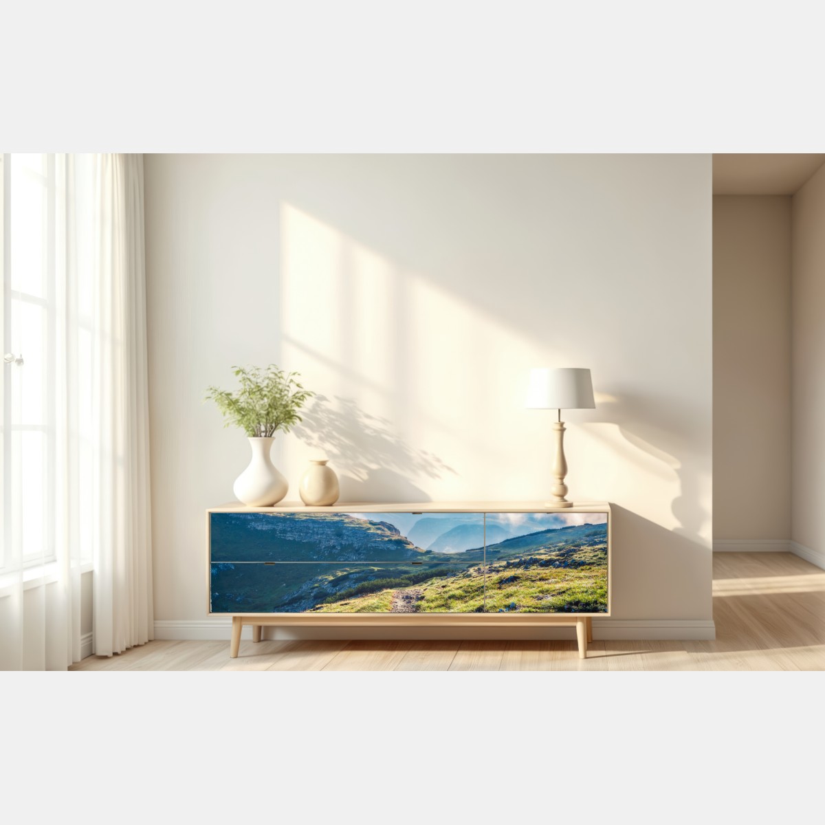 Naklejka repozycjonowalna mglisty poranek na Monte Piana, Dolomity – Wallissimo® Naklejka repozycjonowalna mglisty poranek na Monte Piana, Dolomity – Wallissimo®