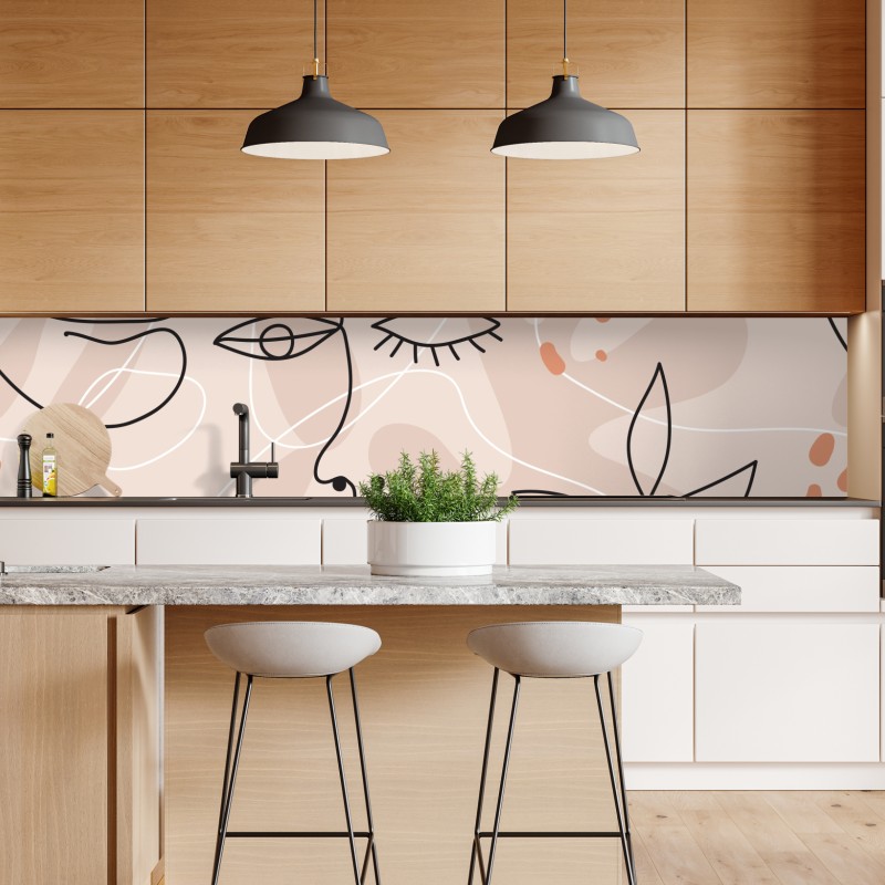 Naklejka repozycjonowalna delikatny wzór liści w odcieniach szarości – Wallissimo®