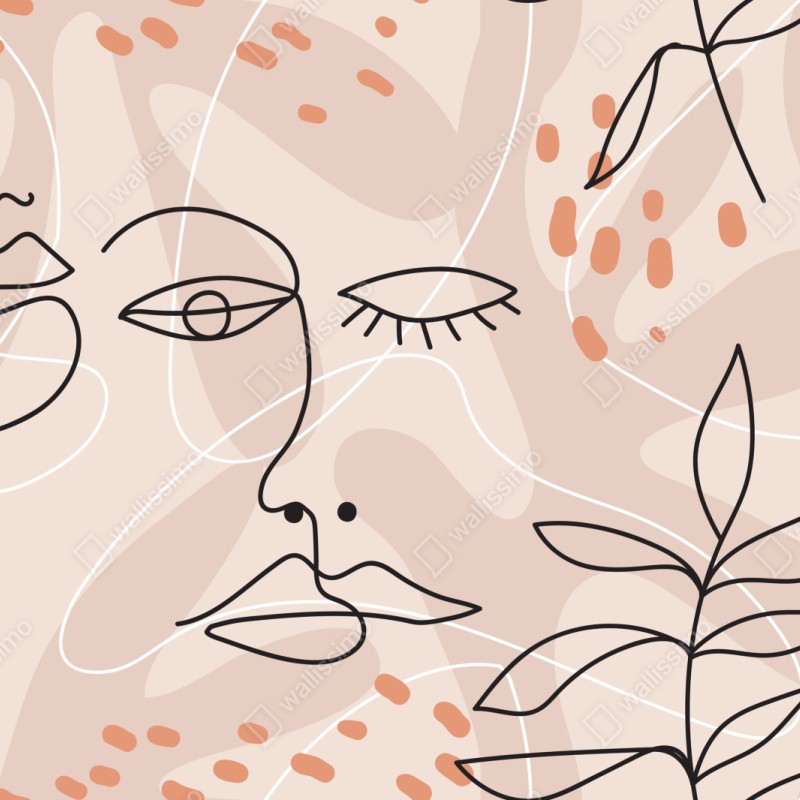 Naklejka repozycjonowalna pastelowe szkice twarzy – Wallissimo® Naklejka repozycjonowalna pastelowe szkice twarzy – Wallissimo®