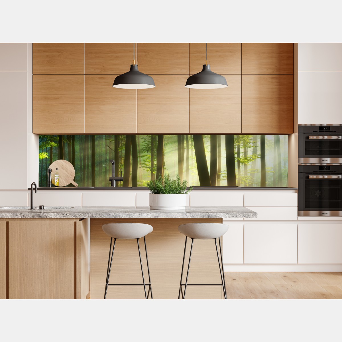 Naklejka repozycjonowalna poranny las skąpany w słońcu – Wallissimo® Naklejka repozycjonowalna poranny las skąpany w słońcu – Wallissimo®