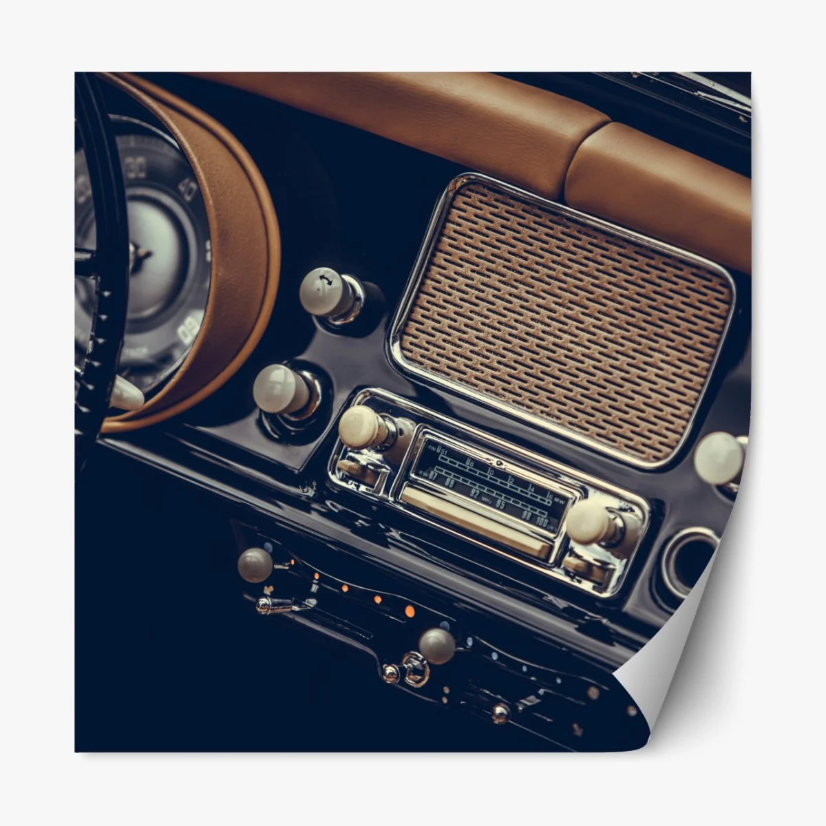 Naklejka repozycjonowalna zabytkowa deska rozdzielcza samochodu – Wallissimo® Naklejka repozycjonowalna zabytkowa deska rozdzielcza samochodu – Wallissimo®