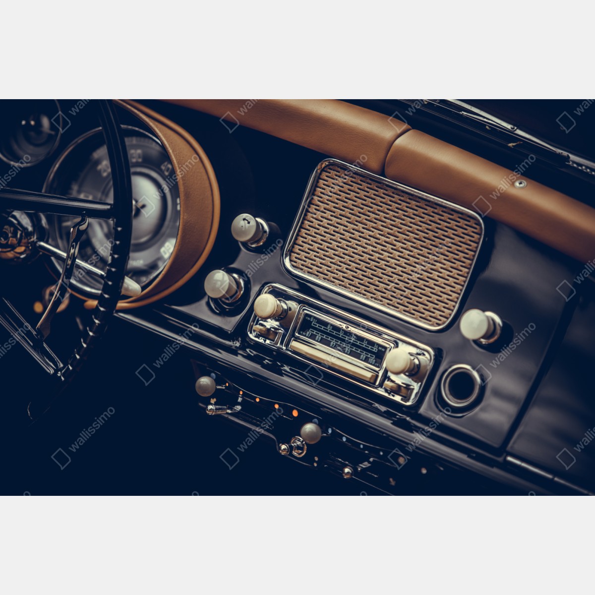 Naklejka repozycjonowalna zabytkowa deska rozdzielcza samochodu – Wallissimo® Naklejka repozycjonowalna zabytkowa deska rozdzielcza samochodu – Wallissimo®