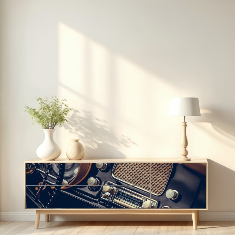 Naklejka repozycjonowalna zabytkowa deska rozdzielcza samochodu – Wallissimo® Naklejka repozycjonowalna zabytkowa deska rozdzielcza samochodu – Wallissimo®