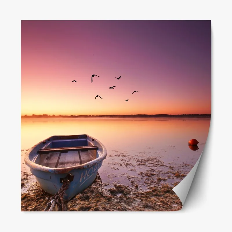 Naklejka repozycjonowalna słoneczna Santorini nadmorska wioska – Wallissimo®