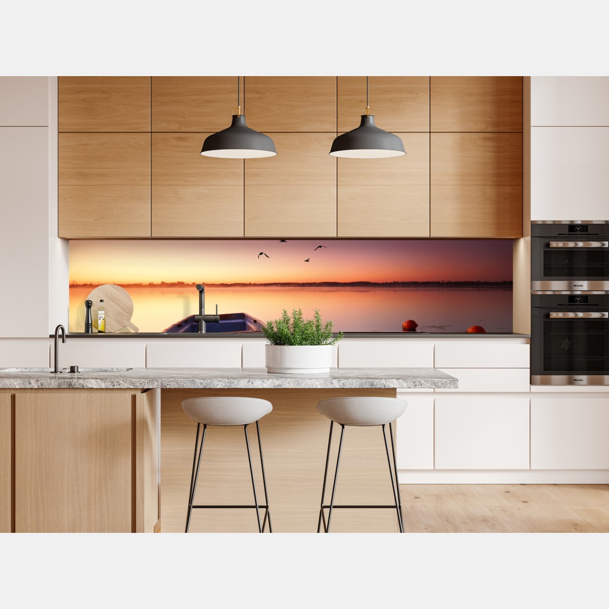 Naklejka repozycjonowalna spokojna łódź o zmierzchu nad jeziorem – Wallissimo® Naklejka repozycjonowalna spokojna łódź o zmierzchu nad jeziorem – Wallissimo®