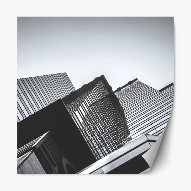 Naklejka repozycjonowalna biały trójwymiarowy geometryczny wzór low-poly – Wallissimo®