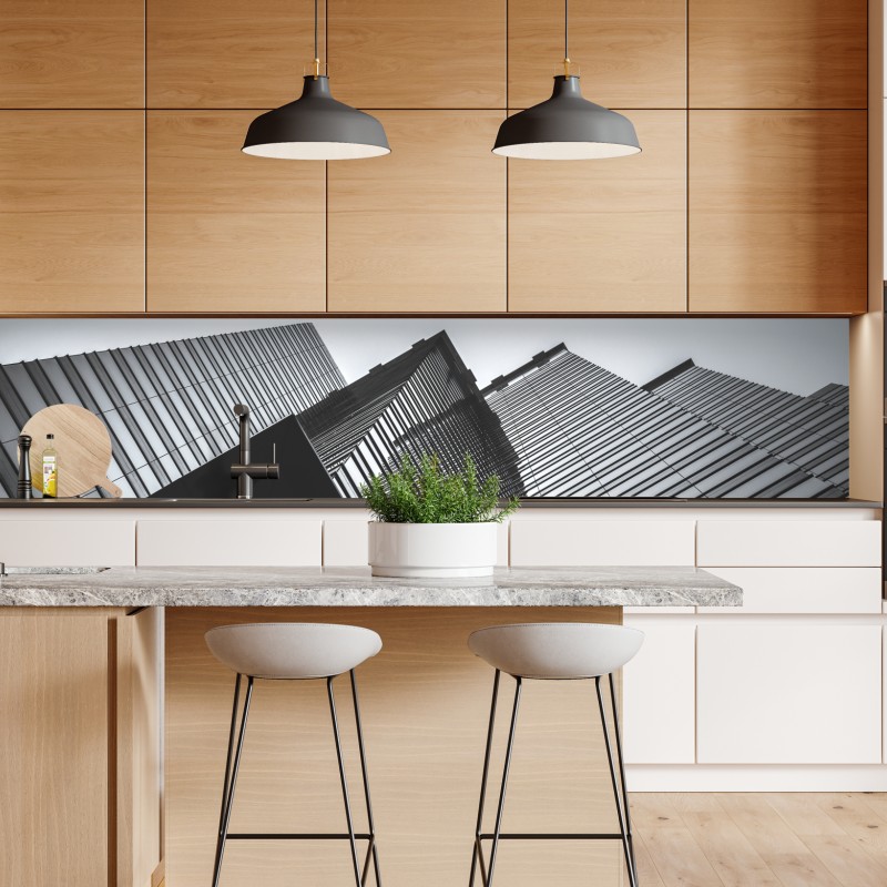 Naklejka repozycjonowalna biały trójwymiarowy geometryczny wzór low-poly – Wallissimo®