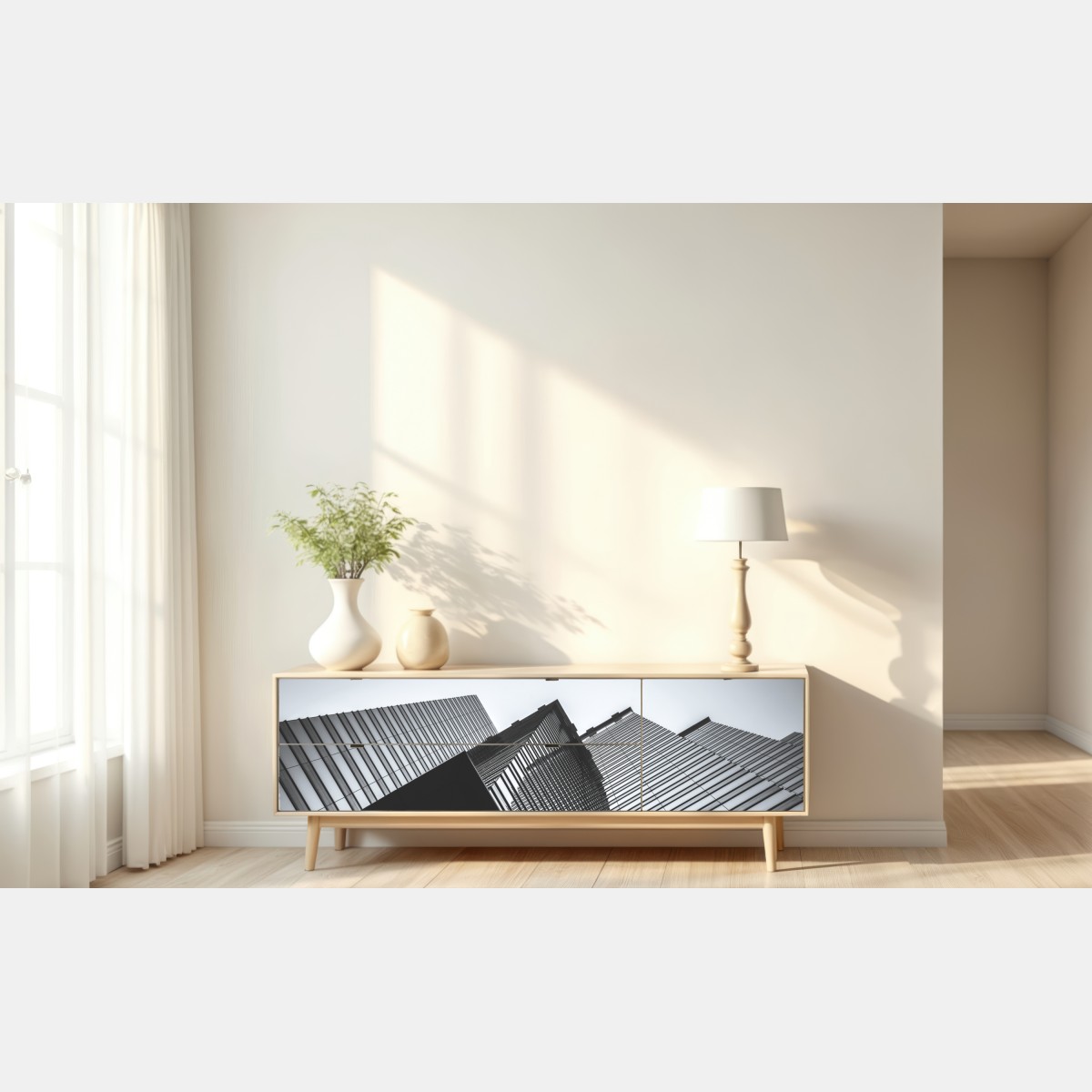 Naklejka repozycjonowalna Hongkong budynek komercyjny z bliska – Wallissimo® Naklejka repozycjonowalna Hongkong budynek komercyjny z bliska – Wallissimo®