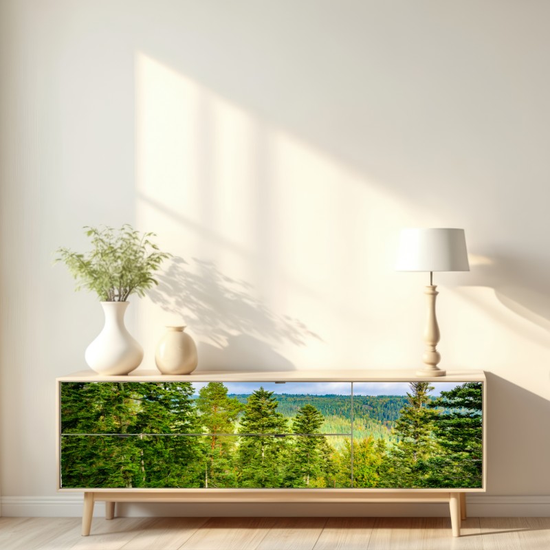 Naklejka repozycjonowalna Czarny Las jesienna panorama drzew – Wallissimo® Naklejka repozycjonowalna Czarny Las jesienna panorama drzew – Wallissimo®