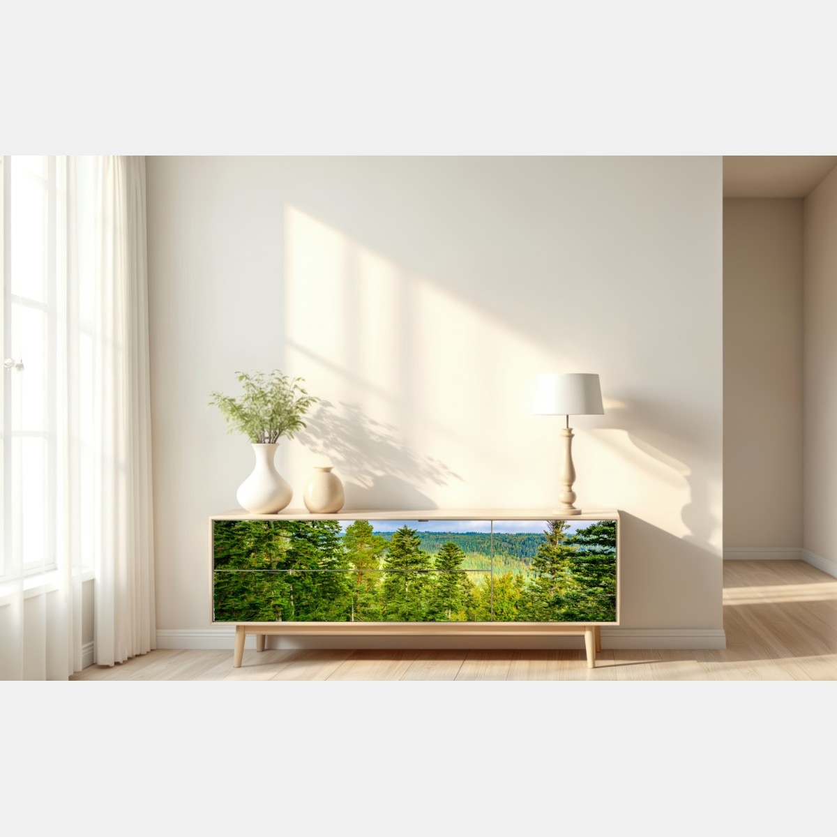 Naklejka repozycjonowalna Czarny Las jesienna panorama drzew – Wallissimo® Naklejka repozycjonowalna Czarny Las jesienna panorama drzew – Wallissimo®