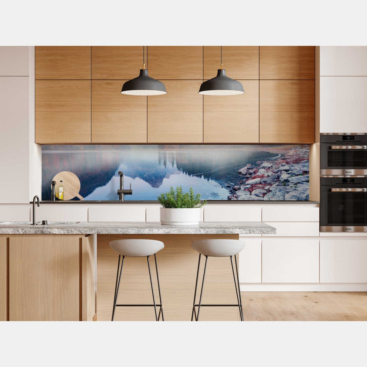 Naklejka repozycjonowalna mglisty jesienny poranek nad Obersee, Alpy Szwajcarskie – Wallissimo® Naklejka repozycjonowalna mglisty jesienny poranek nad Obersee, Alpy Szwajcarskie – Wallissimo®