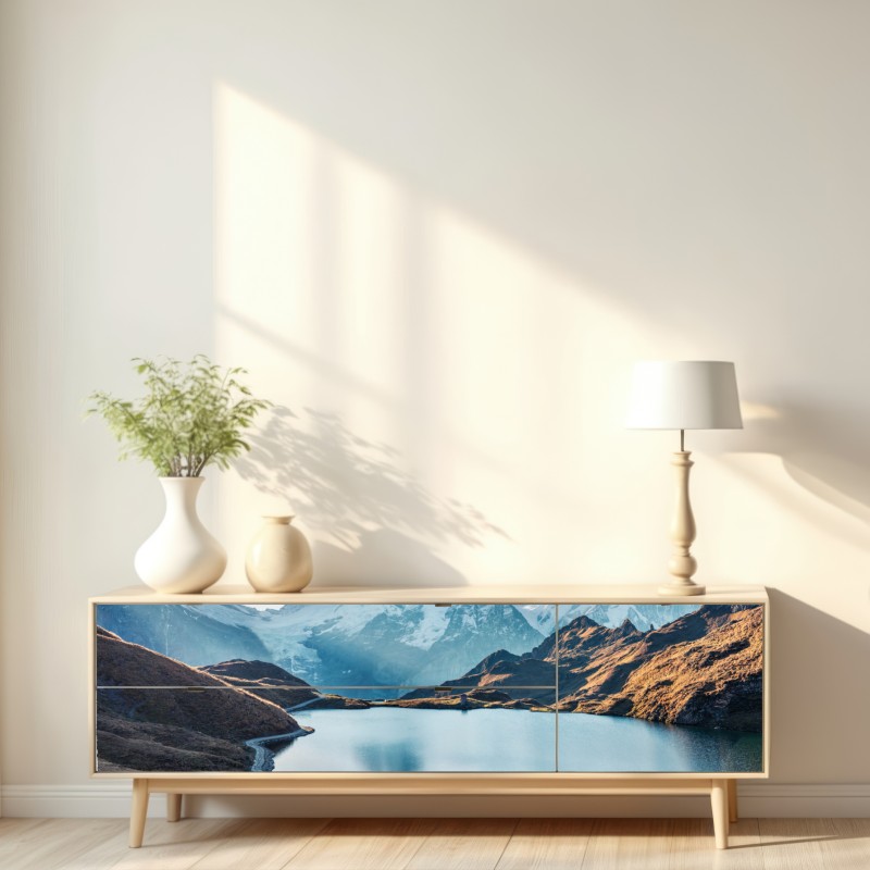 Naklejka repozycjonowalna wschód słońca nad Bachalpsee, Alpy Szwajcarskie – Wallissimo® Naklejka repozycjonowalna wschód słońca nad Bachalpsee, Alpy Szwajcarskie – Wallissimo®