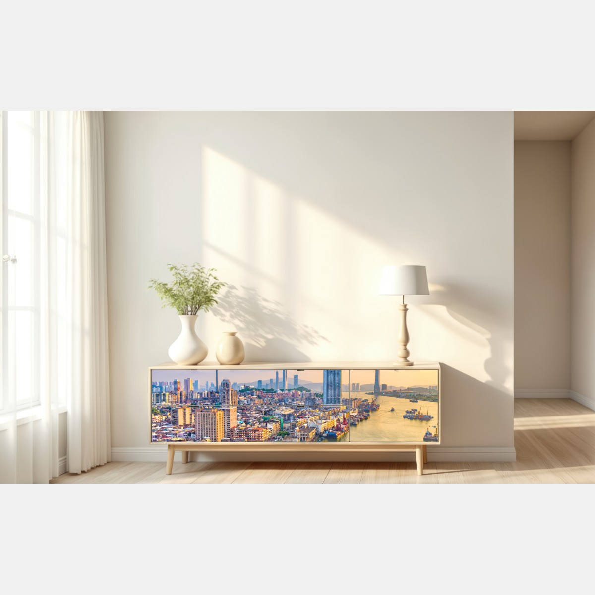 Naklejka repozycjonowalna Macao panorama miasta o zachodzie słońca – Wallissimo® Naklejka repozycjonowalna Macao panorama miasta o zachodzie słońca – Wallissimo®