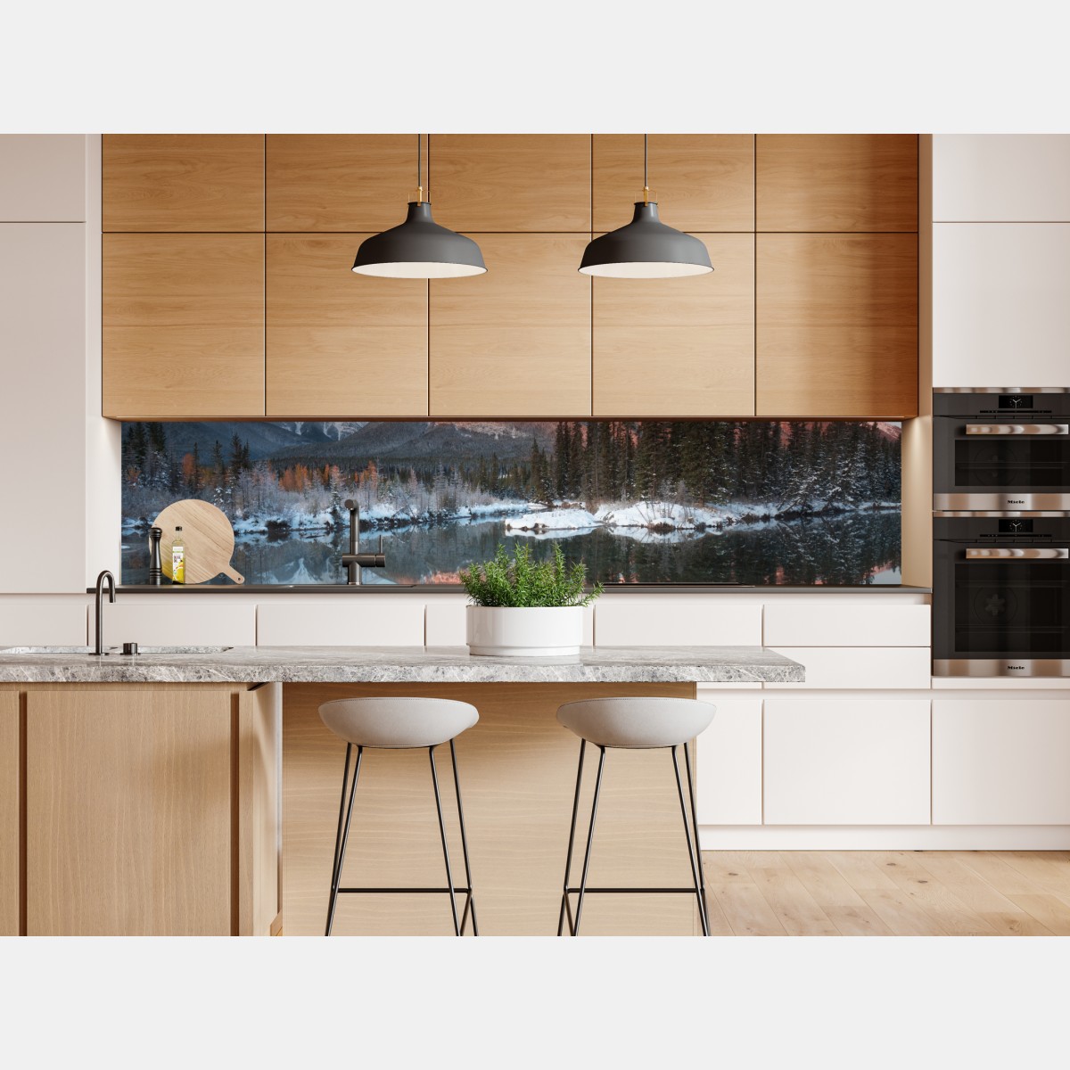 Naklejka repozycjonowalna górskie odbicie w porannym blasku – Wallissimo® Naklejka repozycjonowalna górskie odbicie w porannym blasku – Wallissimo®