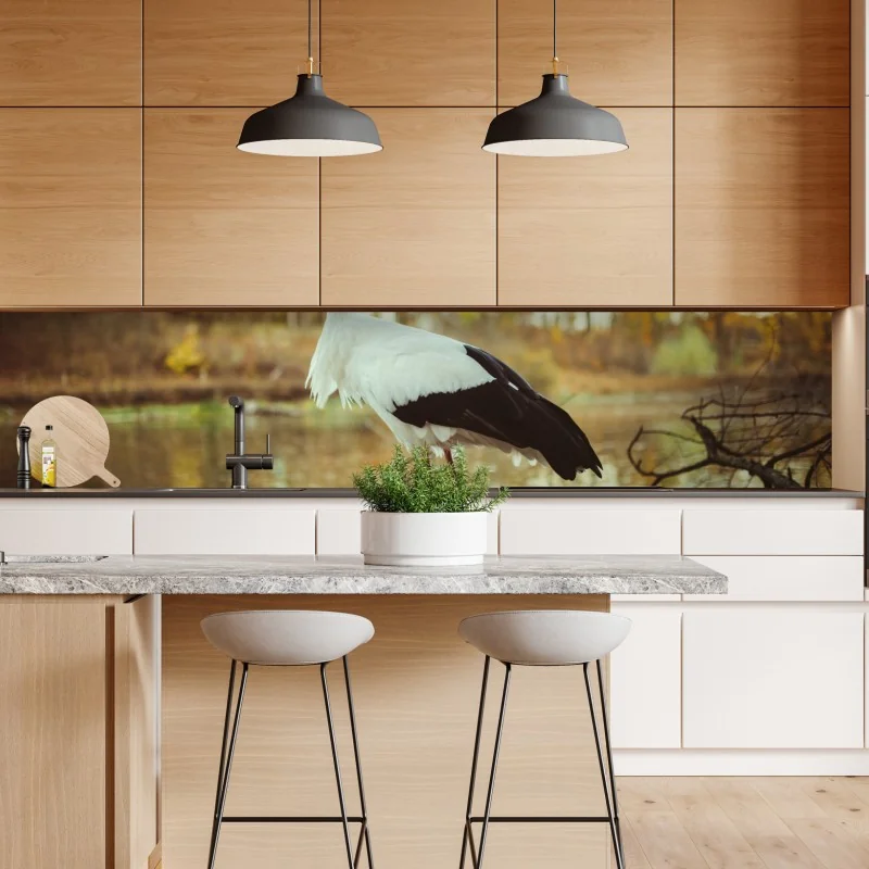 Naklejka repozycjonowalna botaniczny wzór z kwiatami cytrusów na granatowym tle – Wallissimo®