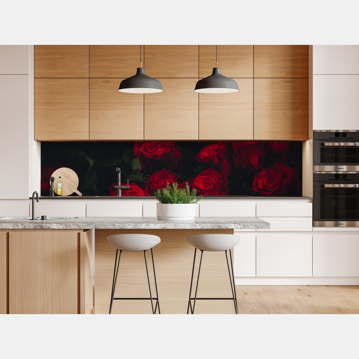 Naklejka repozycjonowalna bukiet czerwonych róż – Wallissimo® Naklejka repozycjonowalna bukiet czerwonych róż – Wallissimo®