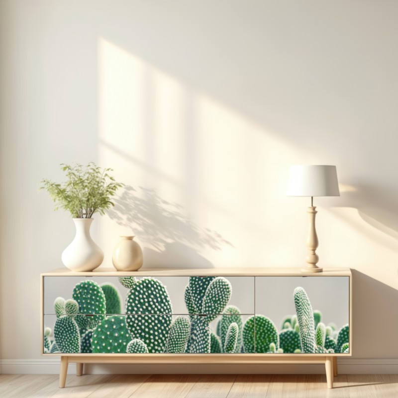 Naklejka repozycjonowalna zbliżenie kaktusa opuncji – Wallissimo® Naklejka repozycjonowalna zbliżenie kaktusa opuncji – Wallissimo®