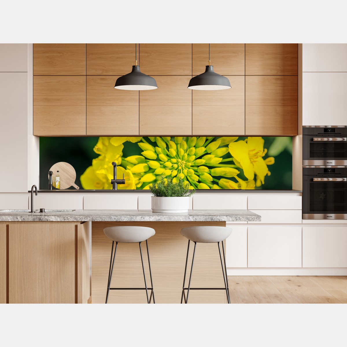 Naklejka repozycjonowalna żywy żółty kwiat rzepaku w zbliżeniu – Wallissimo® Naklejka repozycjonowalna żywy żółty kwiat rzepaku w zbliżeniu – Wallissimo®