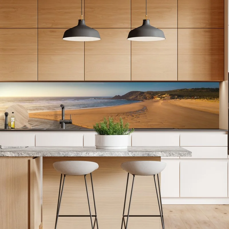 Naklejka repozycjonowalna Praia da Amoreira panoramiczny widok – Wallissimo® Naklejka repozycjonowalna Praia da Amoreira panoramiczny widok – Wallissimo®