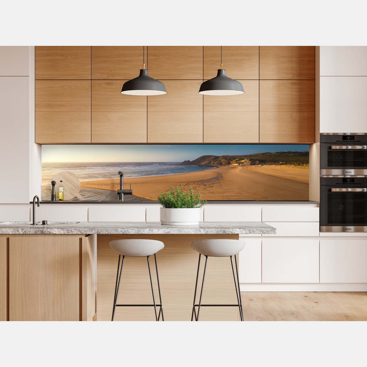 Naklejka repozycjonowalna Praia da Amoreira panoramiczny widok – Wallissimo® Naklejka repozycjonowalna Praia da Amoreira panoramiczny widok – Wallissimo®