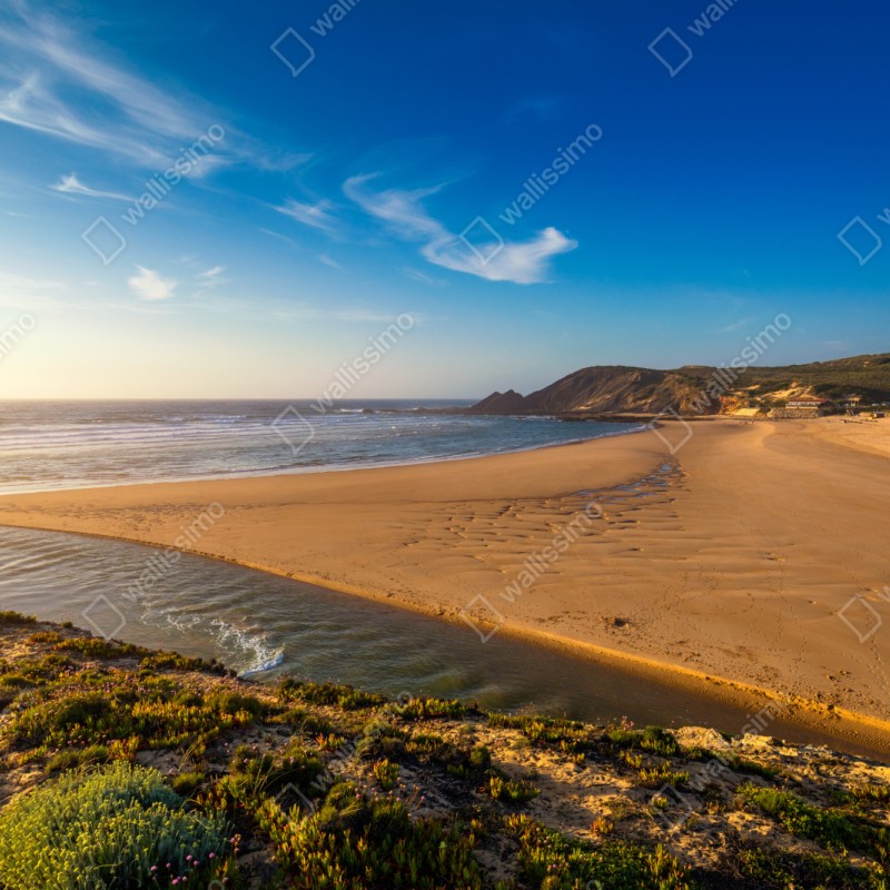 Naklejka repozycjonowalna Praia da Amoreira panoramiczny widok – Wallissimo® Naklejka repozycjonowalna Praia da Amoreira panoramiczny widok – Wallissimo®