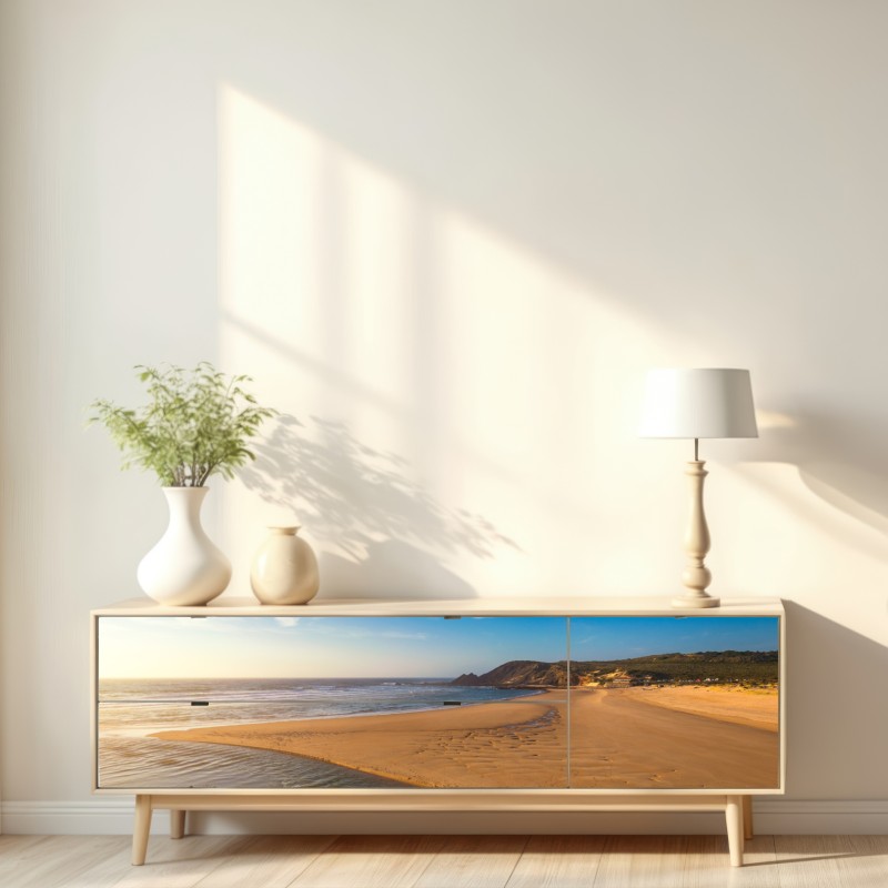 Naklejka repozycjonowalna Praia da Amoreira panoramiczny widok – Wallissimo® Naklejka repozycjonowalna Praia da Amoreira panoramiczny widok – Wallissimo®