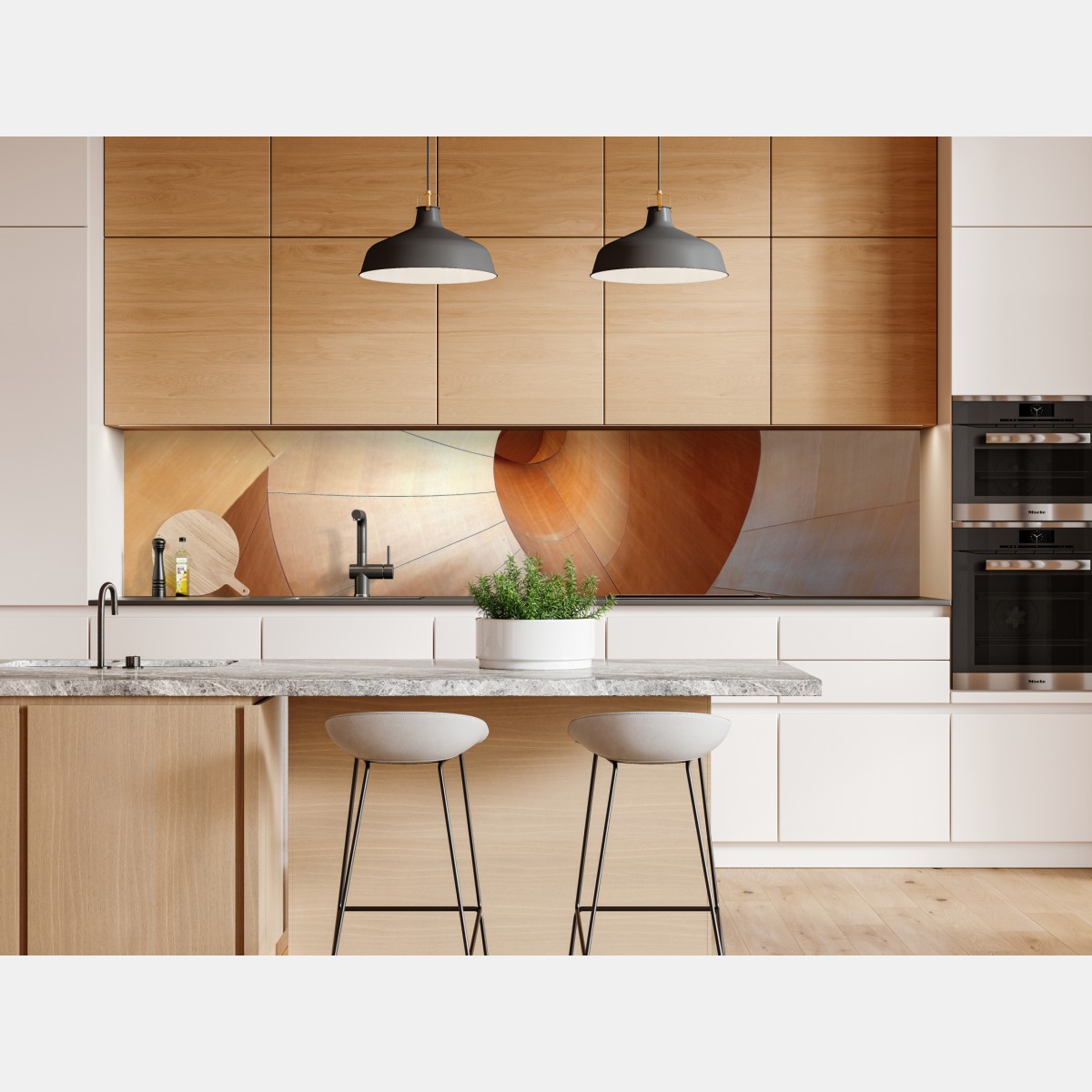 Naklejka repozycjonowalna ciepła drewniana spirala – Wallissimo® Naklejka repozycjonowalna ciepła drewniana spirala – Wallissimo®