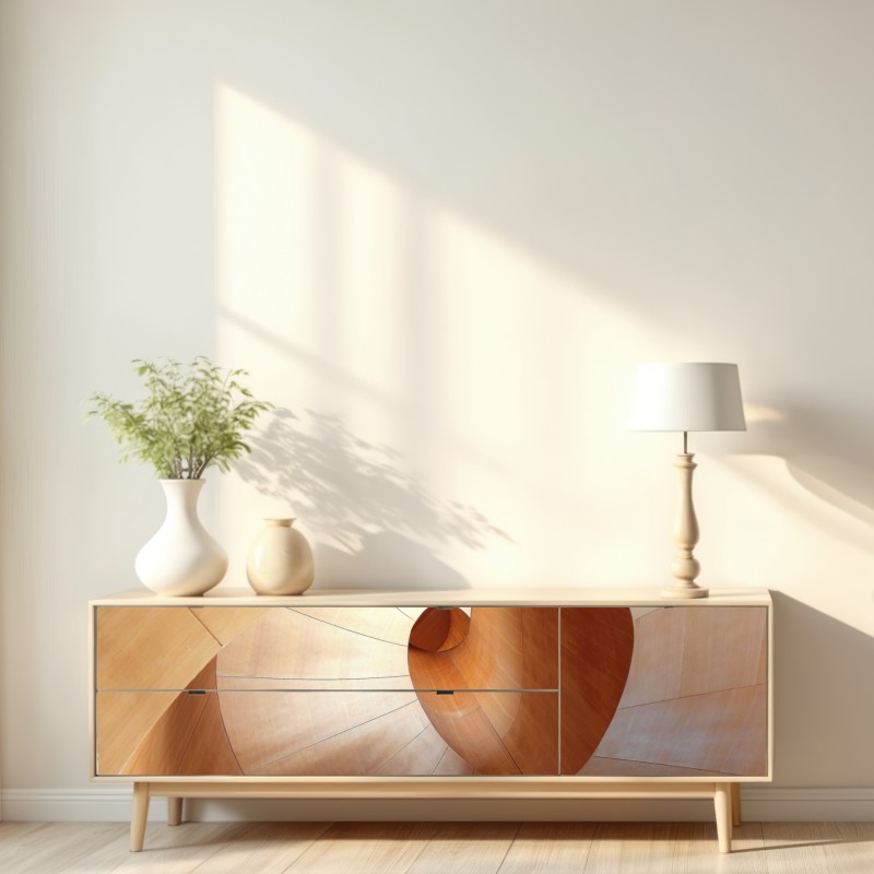 Naklejka repozycjonowalna ciepła drewniana spirala – Wallissimo® Naklejka repozycjonowalna ciepła drewniana spirala – Wallissimo®