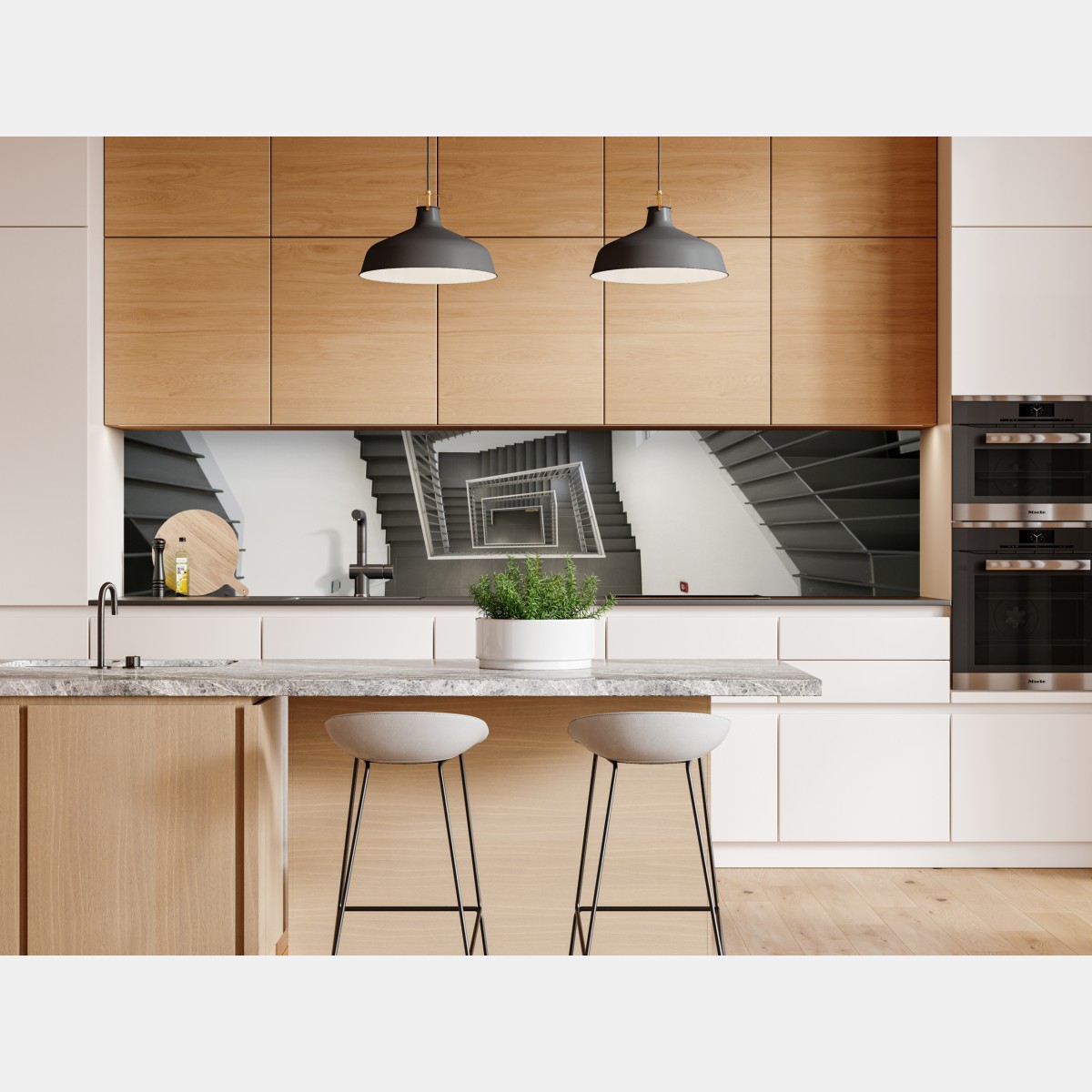 Naklejka repozycjonowalna geometryczna klatka schodowa w perspektywie – Wallissimo® Naklejka repozycjonowalna geometryczna klatka schodowa w perspektywie – Wallissimo®