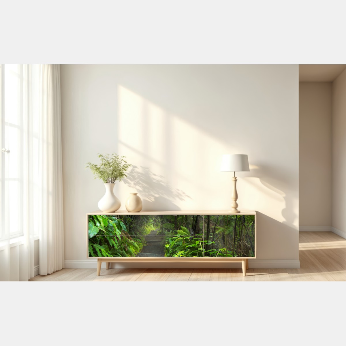 Naklejka repozycjonowalna bujny las deszczowy na szlaku Kilauea Iki, Hawaje – Wallissimo® Naklejka repozycjonowalna bujny las deszczowy na szlaku Kilauea Iki, Hawaje – Wallissimo®