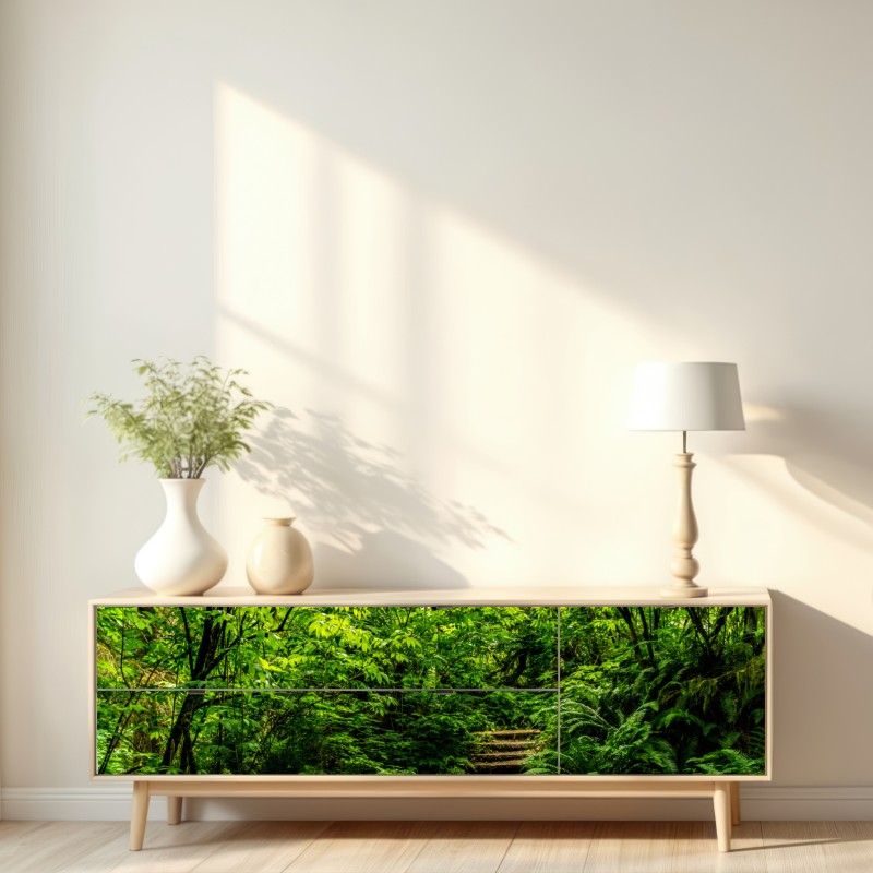 Naklejka repozycjonowalna bujna leśna ścieżka – Wallissimo® Naklejka repozycjonowalna bujna leśna ścieżka – Wallissimo®