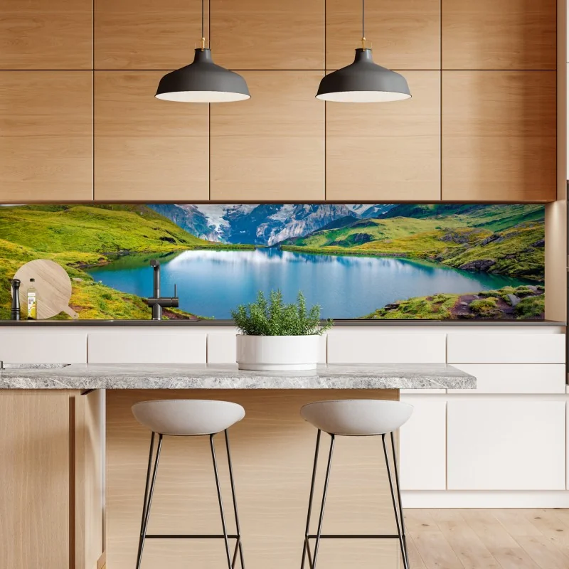 Naklejka repozycjonowalna zimowa mgła nad lasem iglastym – Wallissimo®