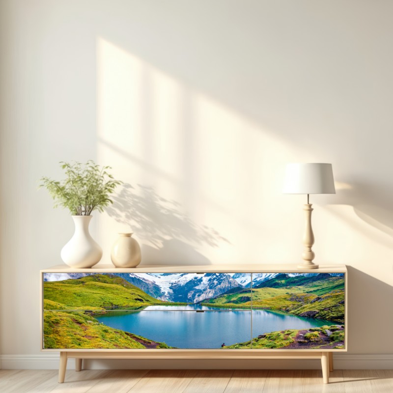 Naklejka repozycjonowalna spokojny poranek nad Bachalpsee, Szwajcaria – Wallissimo® Naklejka repozycjonowalna spokojny poranek nad Bachalpsee, Szwajcaria – Wallissimo®