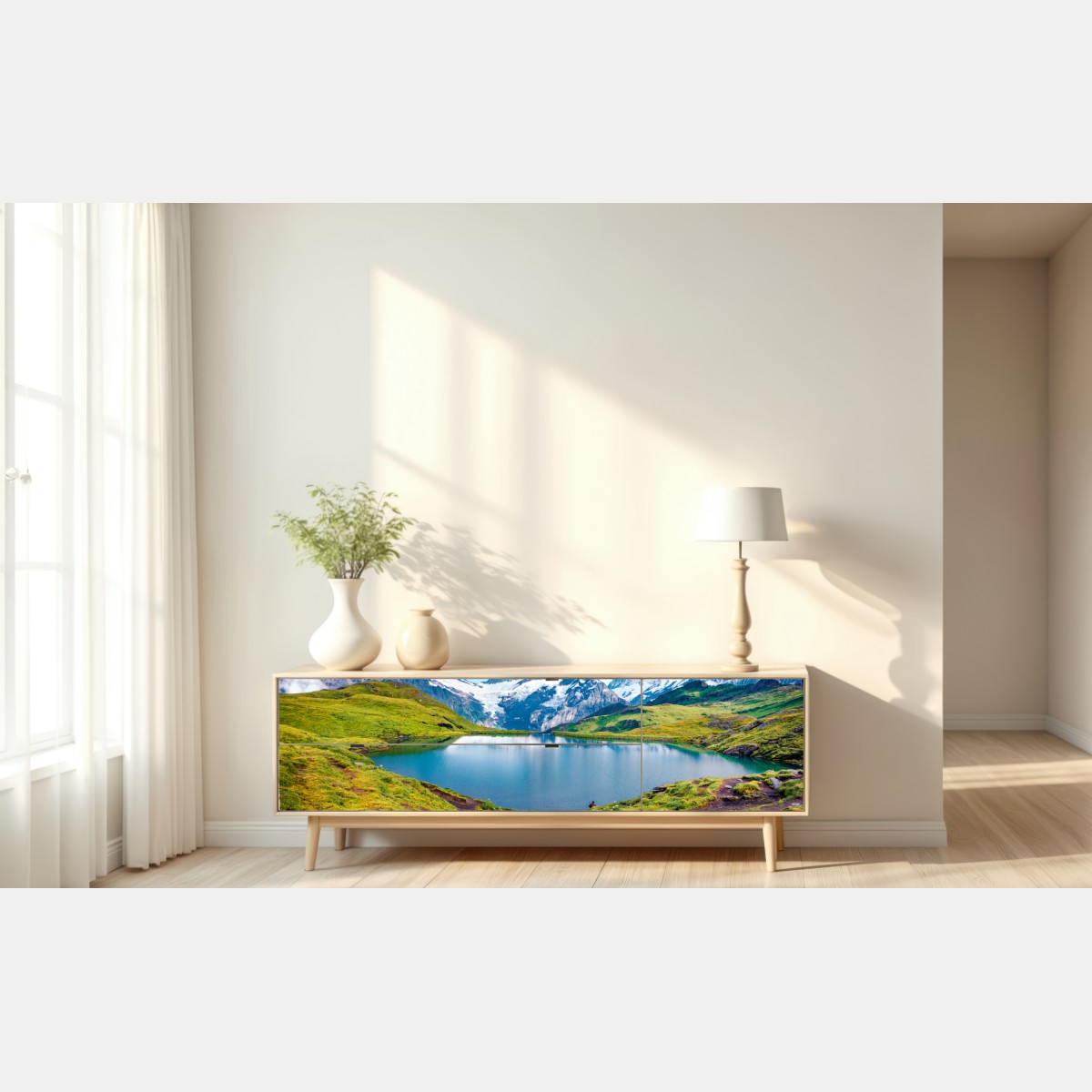 Naklejka repozycjonowalna spokojny poranek nad Bachalpsee, Szwajcaria – Wallissimo® Naklejka repozycjonowalna spokojny poranek nad Bachalpsee, Szwajcaria – Wallissimo®