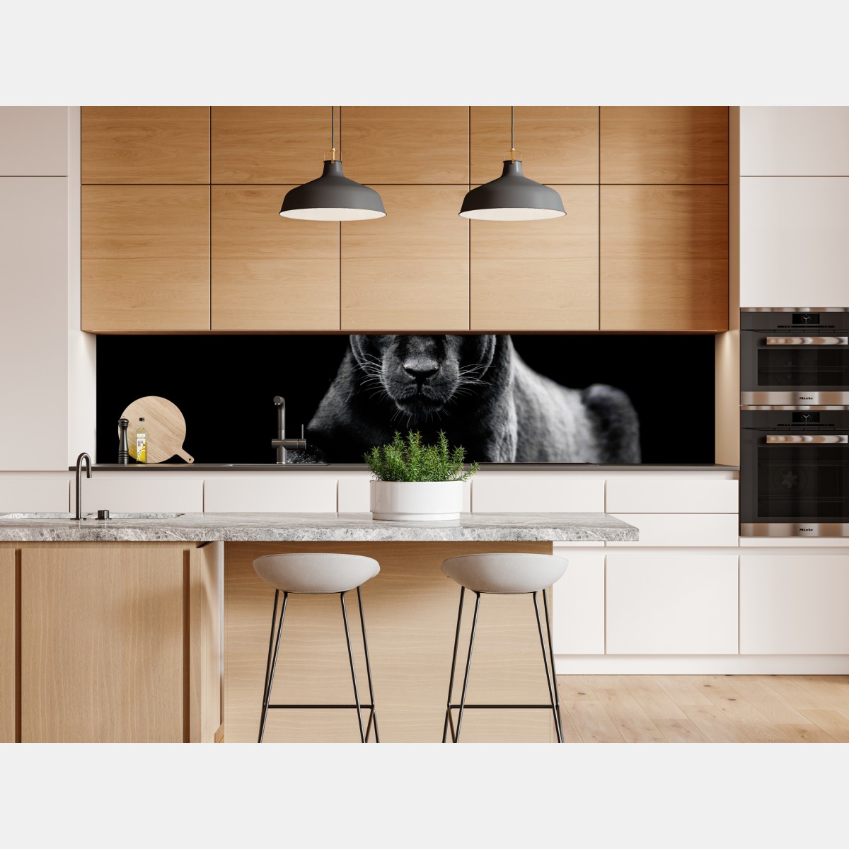 Naklejka repozycjonowalna portret czarnej pantery na czarnym tle – Wallissimo® Naklejka repozycjonowalna portret czarnej pantery na czarnym tle – Wallissimo®