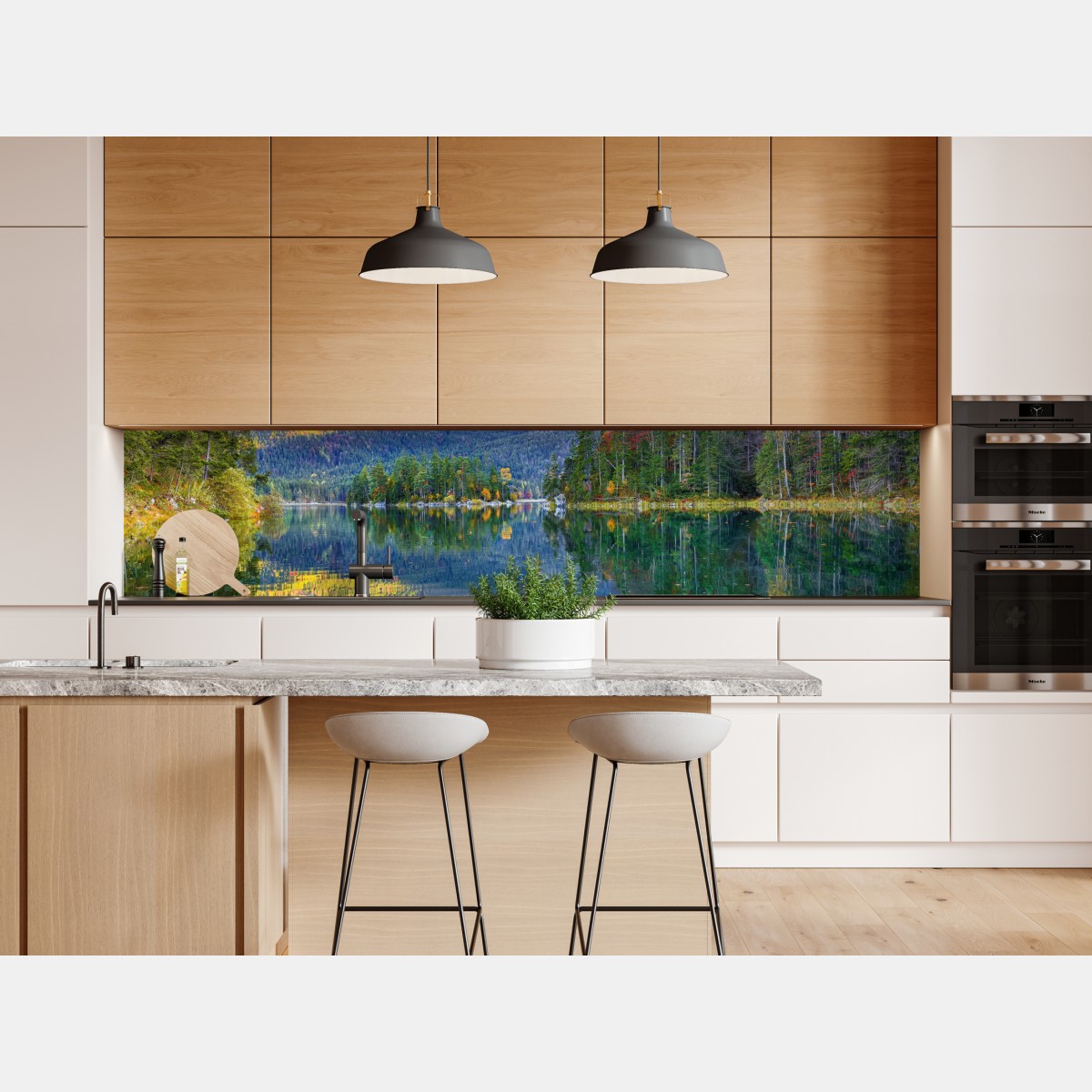 Naklejka repozycjonowalna jesienne odbicie na Eibsee przy Zugspitze – Wallissimo® Naklejka repozycjonowalna jesienne odbicie na Eibsee przy Zugspitze – Wallissimo®