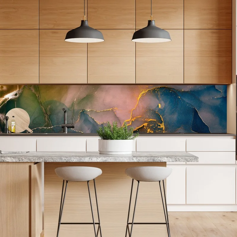 Naklejka repozycjonowalna japoński niebieski wzór seigaiha – Wallissimo®