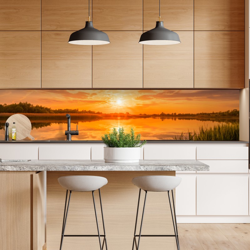 Naklejka repozycjonowalna Toskańskie pagórki o zachodzie słońca – Wallissimo®