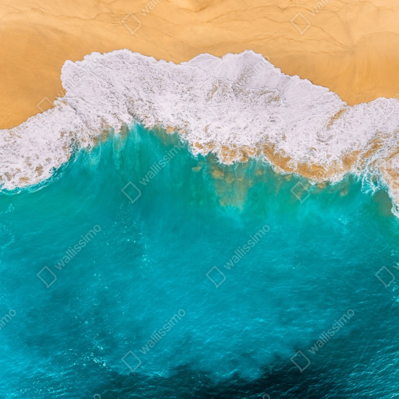 Naklejka repozycjonowalna turkusowe fale nad plażą Kelingking, Nusa Penida – Wallissimo® Naklejka repozycjonowalna turkusowe fale nad plażą Kelingking, Nusa Penida – Wallissimo®