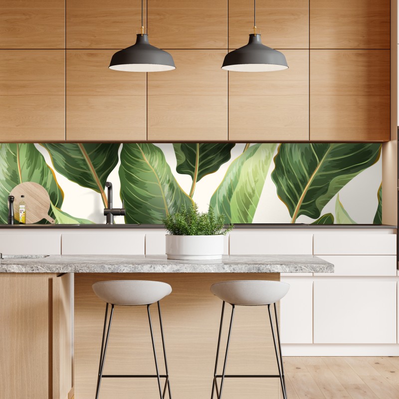 Naklejka repozycjonowalna żywy wzór hibiskusa w stylu retro – Wallissimo®