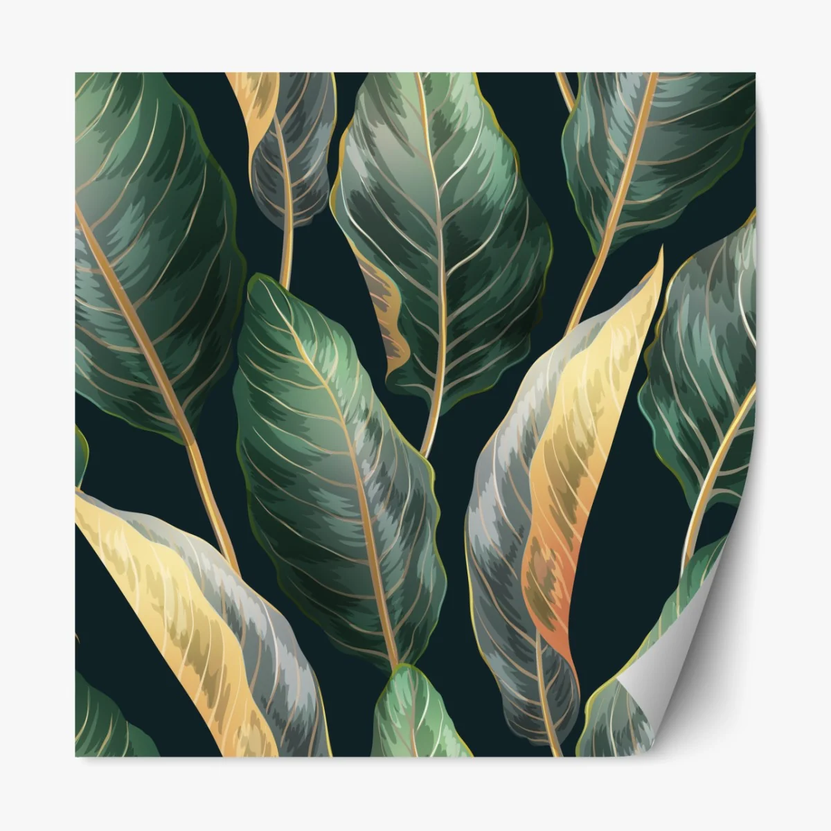 Naklejka repozycjonowalna vintage tropikalny wzór z liśćmi – Wallissimo® Naklejka repozycjonowalna vintage tropikalny wzór z liśćmi – Wallissimo®