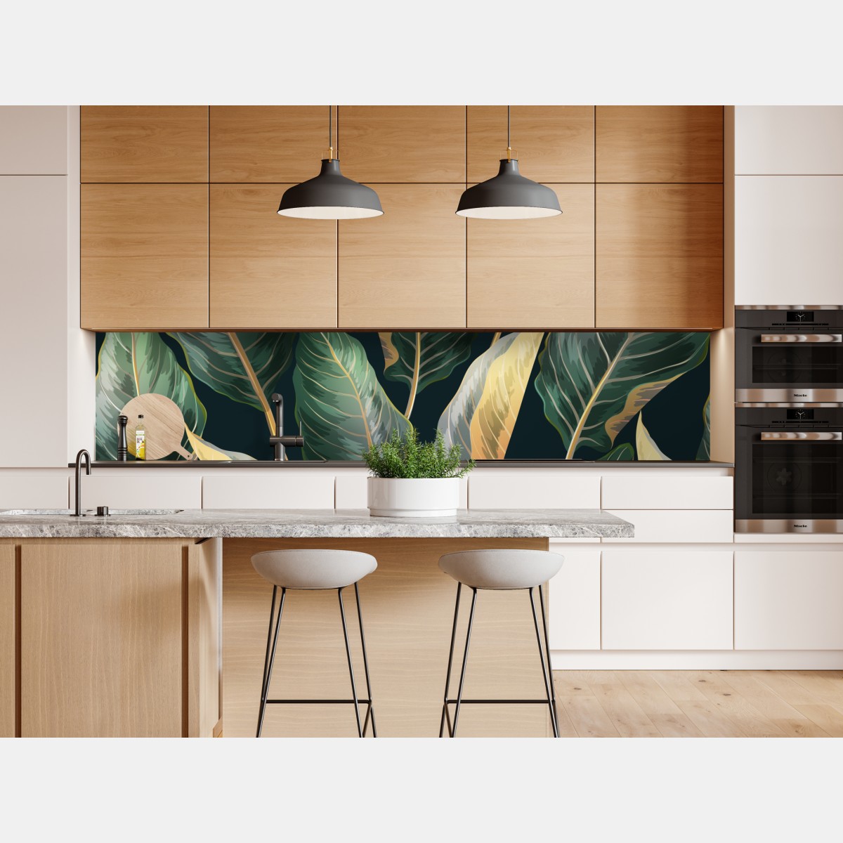 Naklejka repozycjonowalna vintage tropikalny wzór z liśćmi – Wallissimo® Naklejka repozycjonowalna vintage tropikalny wzór z liśćmi – Wallissimo®