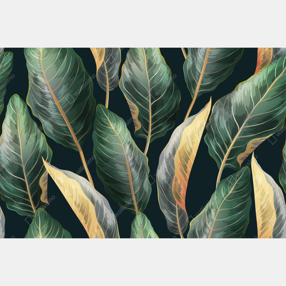 Naklejka repozycjonowalna vintage tropikalny wzór z liśćmi – Wallissimo® Naklejka repozycjonowalna vintage tropikalny wzór z liśćmi – Wallissimo®